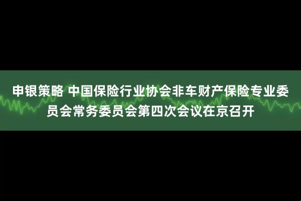 申银策略 中国保险行业协会非车财产保险专业委员会常务委员会第四次会议在京召开